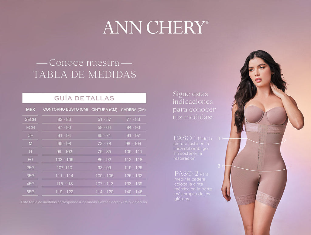 Faja short con 4 broches levanta glúteos y control abdomen – Ann Chery 5165